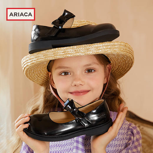 ARIACA艾芮苏儿童鞋女童黑色皮鞋学生演出鞋软底英伦公主鞋玛丽珍9936-18 商品图1