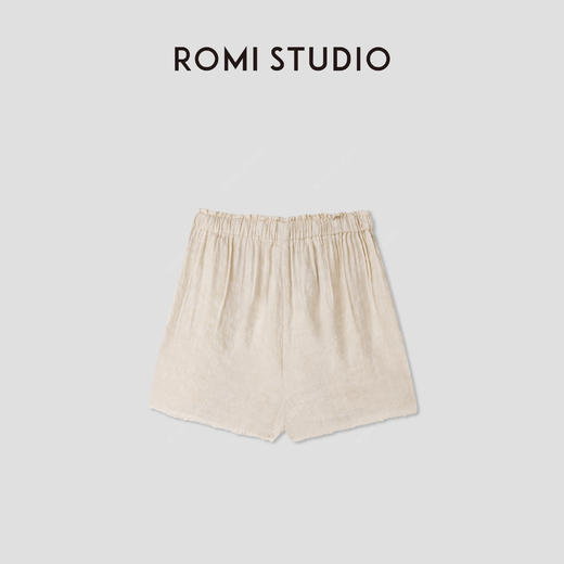 ROMI STUDIO 复古民族风重工刺绣松紧腰亚麻休闲短裤 RWCRXJ2825 商品图1