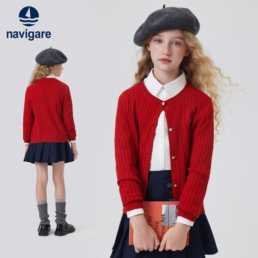 【纳维凯尔】【120-170】Navigare意大利小帆船女童春秋针织开衫 商品图6