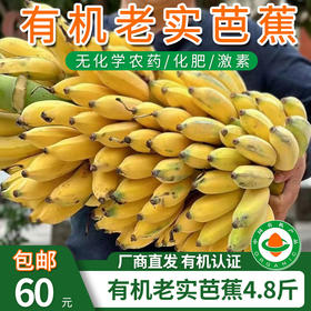【厂商直发】云南有机老实芭蕉3斤/4.8斤装口感香甜软糯包邮