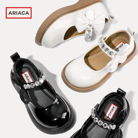 ARIACA艾芮苏儿童公主鞋秋季新款单鞋玛丽珍演出乐福鞋女黑色皮鞋ARB35825