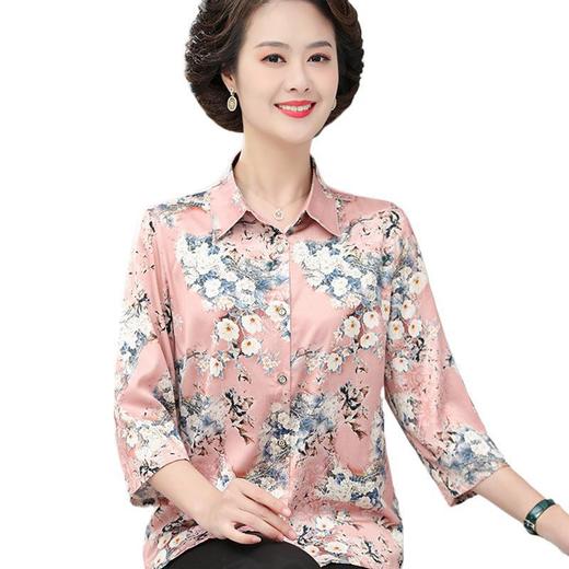 W592-1809-75-98 2025夏季新款杭州妈妈装真丝香云纱衬衫中老年洋气小衫时尚上衣 商品图4