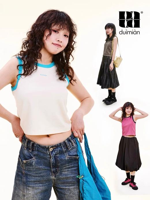 对面duimian-复古撞色背心纯棉 商品图0