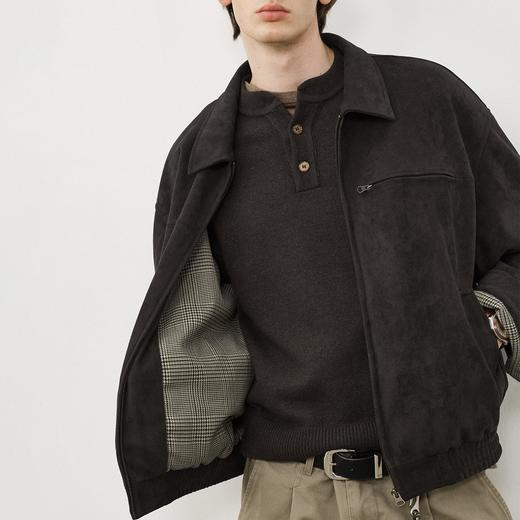 714street美式麂皮绒底特律夹克男2025秋冬款老钱风穿搭工装外套 商品图0