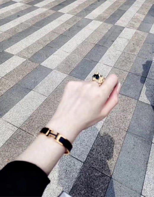爱马仕 H 黑金 珐琅 手镯 商品图2