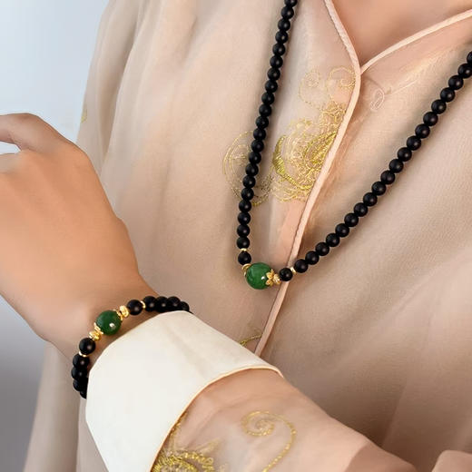 BAOFANDI宝梵迪小青梅磨砂黑玛瑙手串新中式高级感时尚百搭手串BF 商品图8