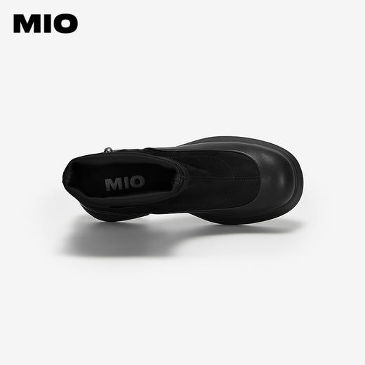 MIO米奥弹力靴袜靴圆头高跟增高厚底瘦瘦靴短靴女靴M255625039 商品图3