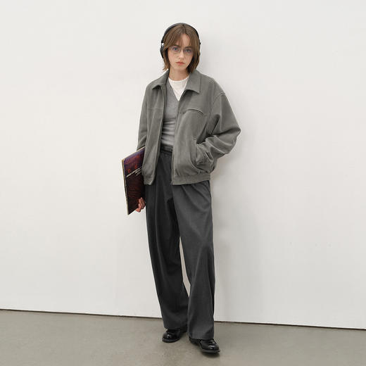 714street美式麂皮绒底特律夹克男2025秋冬款老钱风穿搭工装外套 商品图2