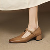 【预售5天】爆款百搭一字带扣镂空单鞋女复古山茶花粗跟通勤玛丽珍鞋AJ&AJ9982 商品缩略图2