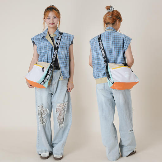 趁早即刻出发休闲斜挎邮差包大容量通勤撞色百搭骑行户外单肩包 商品图4