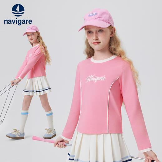 【纳维凯尔】【凉感索罗娜】【120-165】Navigare意大利小帆船女童长袖T恤 商品图5