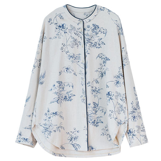 牧衣游原创 印花纯棉短外套柔软舒适素雅文艺百搭开衫 青花故梦 商品图4