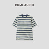 ROMI STUDIO“随性自我”宽松撞色条纹休闲棉涤短袖T恤RWCAS65324  商品缩略图0