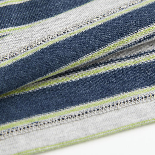 ROMI STUDIO“随性自我”宽松撞色条纹休闲棉涤短袖T恤RWCAS65324  商品图4