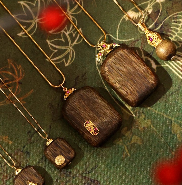 （3-5天发货）寻山隐·海南绿奇楠沉香新中式首饰 ，文玩国风美人的风雅首饰，自带儒雅香气