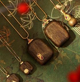 （3-5天发货）寻山隐·海南绿奇楠沉香新中式首饰 ，文玩国风美人的风雅首饰，自带儒雅香气