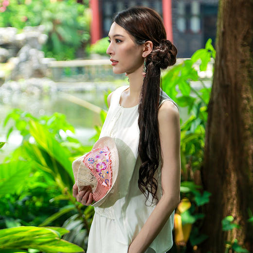 绮簇团花绣花礼帽 | 粉色刺绣优雅款 商品图3