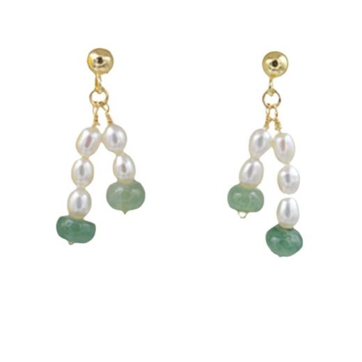 【预售3天】复古港味翡翠算盘珠珍珠耳夹女无耳洞可戴法式小众耳钉AL674770068929 商品图4