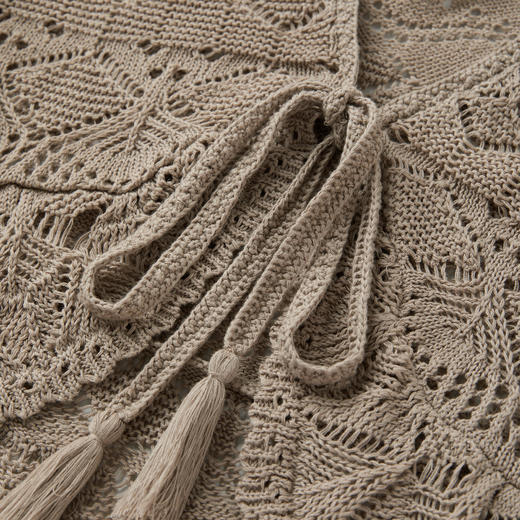 ROMI STUDIO“随性松弛”天然亚麻法式镂空编织系带开衫 RWCRSZ4589 商品图3