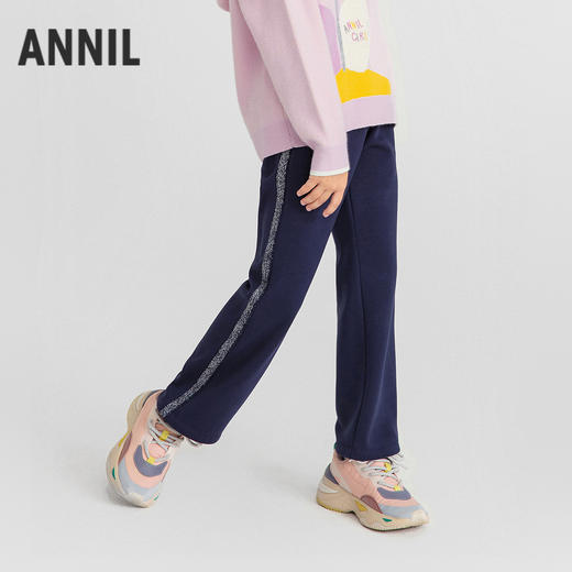 女童全腰针织长裤冬季新款安奈儿童装EG546582 商品图0