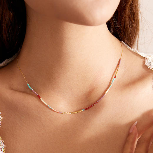 Manreya玛芮雅“青涟素晖”绿松石项链吊坠锁骨链女精致|绿松，珠串，长度43+5cm 商品图2