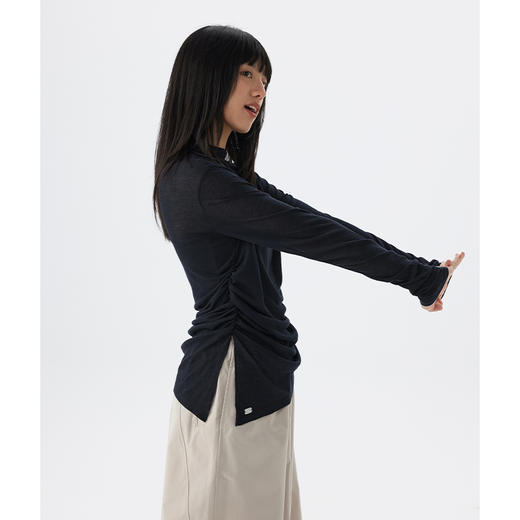 CryingCenter 收腰抽褶燕尾摆长袖上衣 哭喊中心 商品图2