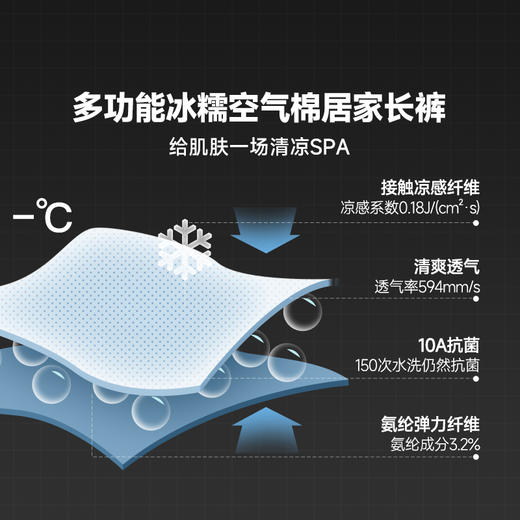 素湃 空气层凉感抗菌家居休闲裤 漫暮黑-男女同款 S 商品图2