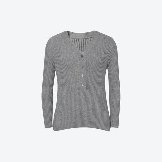 【商场同款】诗凡黎格雷系天丝针织2025夏新款V领上衣女3G5231921 商品图0