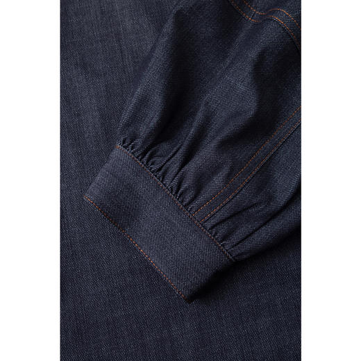 【商场同款】诗凡黎藏青翻领牛仔衬衫2025春新款衬衣女3G2120981 商品图3