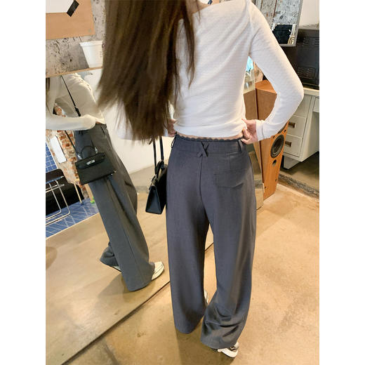 <曾小咸推荐>现货秒杀 ！微信超特价！褶皱蕾丝边阔腿西装裤 日常199.99 立减110 秒杀89.99！！ 商品图4