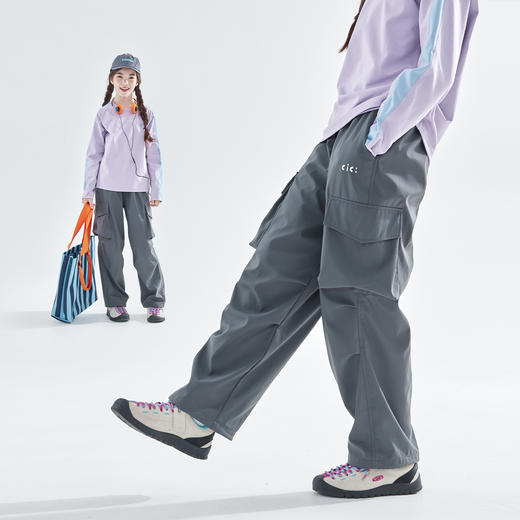 cicochild 25年秋季新款女童防泼水工装裤户外抗风保暖直筒机能裤 商品图1