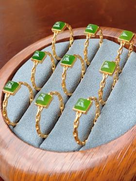 简约版天然碧玉开口戒 CF