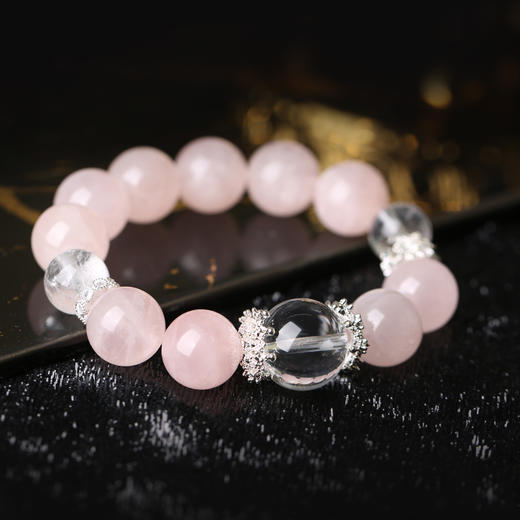 灵机生活馆粉晶白水晶手链新款高级精致水晶同款送礼女生 商品图4