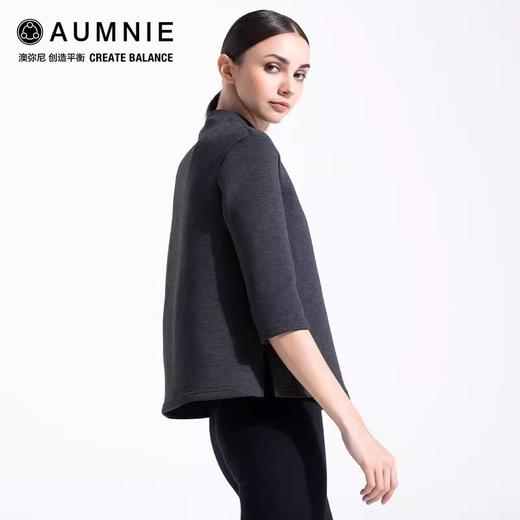 AUMNIE空气层七分袖上衣冬装长袖针织弹力打底衫女内搭T恤 商品图0
