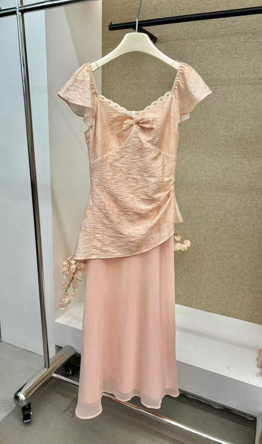 【门店同款】ENJOY夏季“悠然之境”夏日粉调拼接长裙 163803852 商品图0