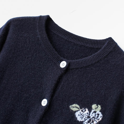 S·Y·C【E家蓝莓】100纯山羊绒圆领开衫外套毛衣女CYR240198 商品图5