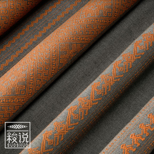 【梭说】限量素.锦云 纯手工设计围巾侗族传统织锦工艺纯棉 商品图2