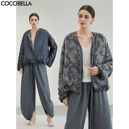 COCOBELLA[双面穿]可溯源90绒国风纯醋酸新中式羽绒服DC3035 商品图0