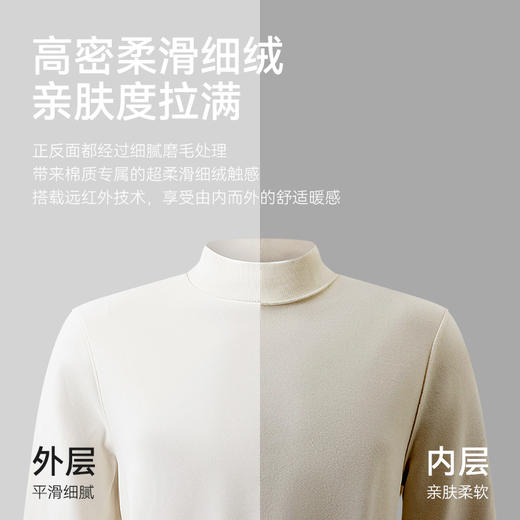 针织亲肤棉半高领远红外秋冬保暖百搭长袖T恤-T24-02 商品图2