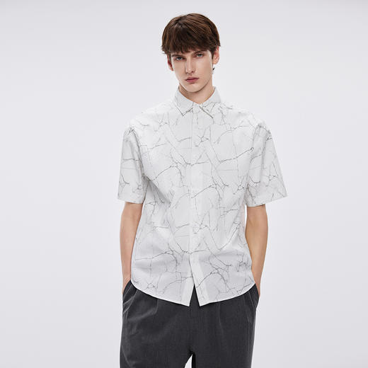 gxgjeans男装 25夏款男士短袖衬衫时尚潮流休闲百搭校园通勤青少年开衫上衣K&C 商品图2