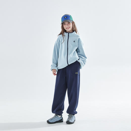 cicochild 25年秋季新款中大女童复古休闲卫裤内里磨绒保暖束脚裤 商品图3