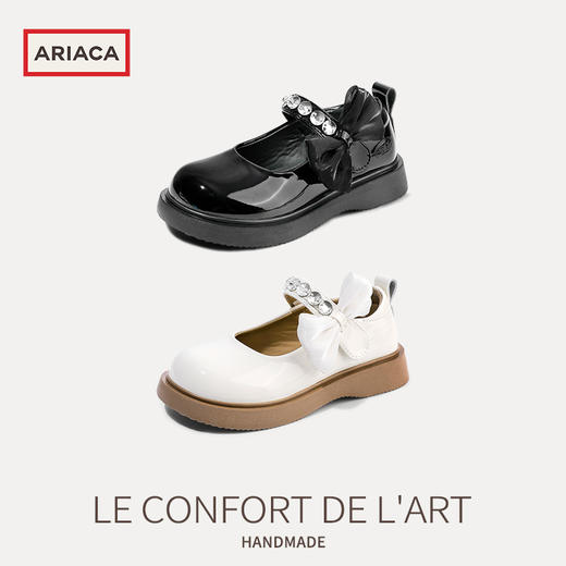 ARIACA艾芮苏儿童公主鞋秋季新款单鞋玛丽珍演出乐福鞋女黑色皮鞋ARB35825 商品图1
