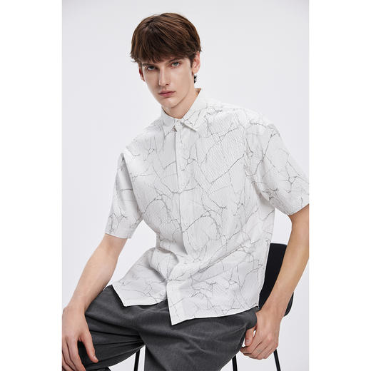 gxgjeans男装 25夏款男士短袖衬衫时尚潮流休闲百搭校园通勤青少年开衫上衣K&C 商品图3