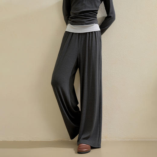 西遇慵懒风休闲套装女秋季假两件连帽上衣A字半身裙休闲裤V2651135/V2651133/V2651134 商品图2