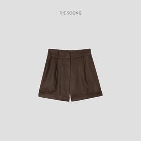 THESOONG”法式老钱风”100%甄选亚麻中腰显瘦A字休闲短裤HWKZ4126