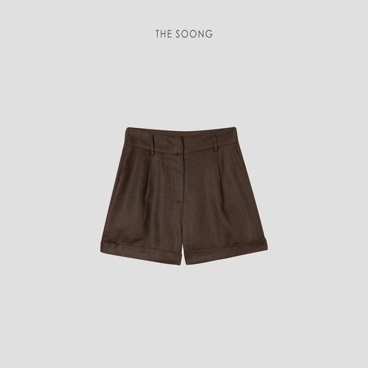 THESOONG”法式老钱风”100%甄选亚麻中腰显瘦A字休闲短裤HWKZ4126 商品图0