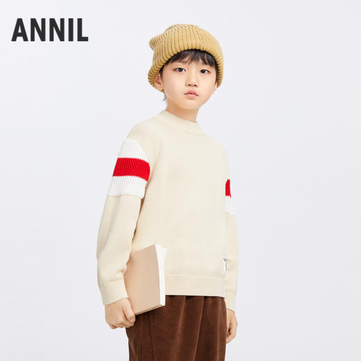 【软糯全棉毛衣】男童中领棉线衫冬季新款安奈儿童装EB544588 商品图1