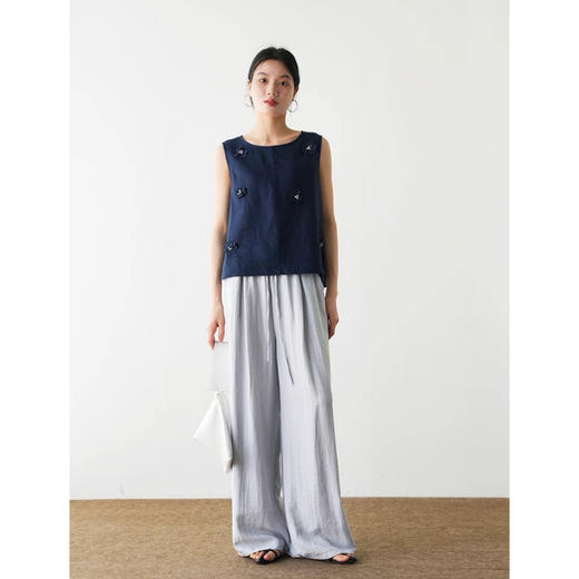 SUTUS/《松弛女主》 亚麻阔腿裤丨BI入~秒变纸片人穿搭 商品图4