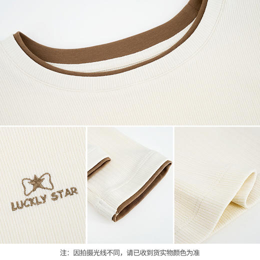 【商场同款】CNA5897 “高弹提花长袖针织衫” 舒适细腻好搭配 假两件领口设计轻巧细腻 商品图3