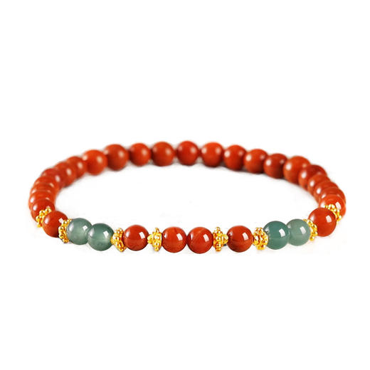 冰与火蓝冰翡翠南红新中式手串5mm 商品图4